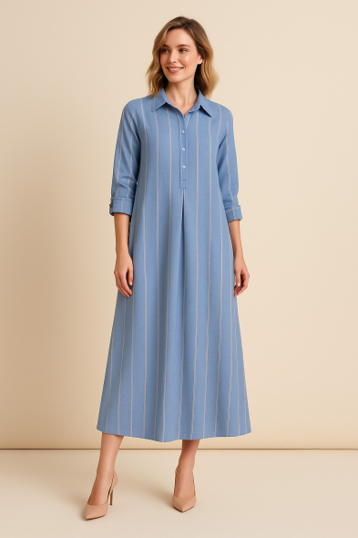 ROBE LONGUE À RAYURES