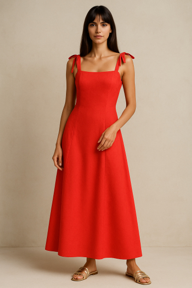 ROBE LONGUE À BRETELLES