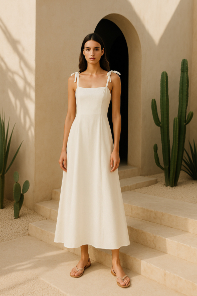 ROBE LONGUE À BRETELLES