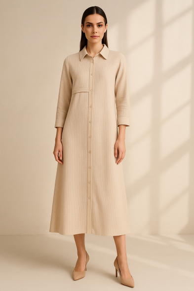 ROBE LONGUE À RAYURES