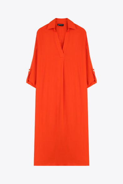 ROBE À MANCHES RETROUSSÉES