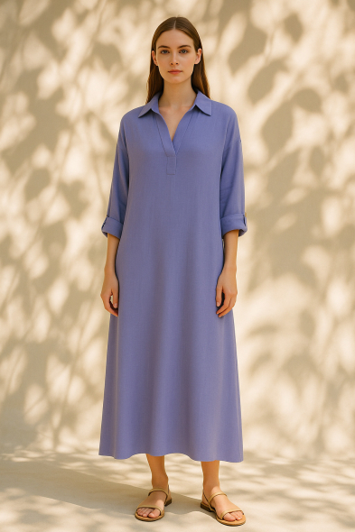 ROBE À MANCHES RETROUSSÉES