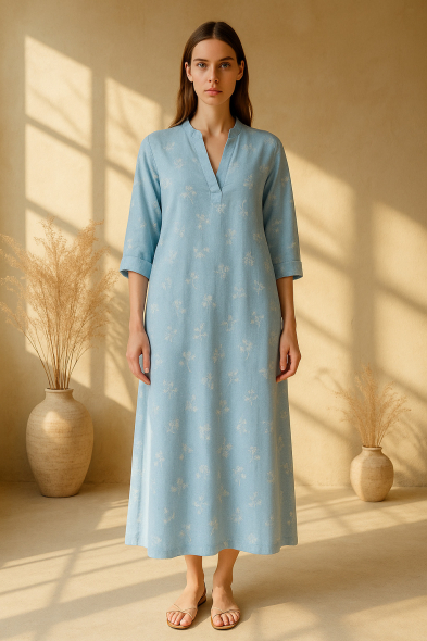 ROBE LONGUE IMPRIMÉ RELIEF