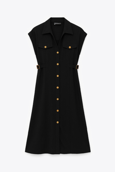 ROBE MI-LONGUE À BOUTONS