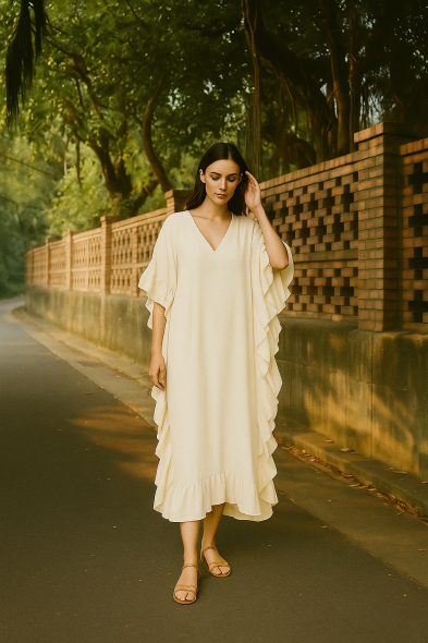 ROBE LONGUE VOLANTS