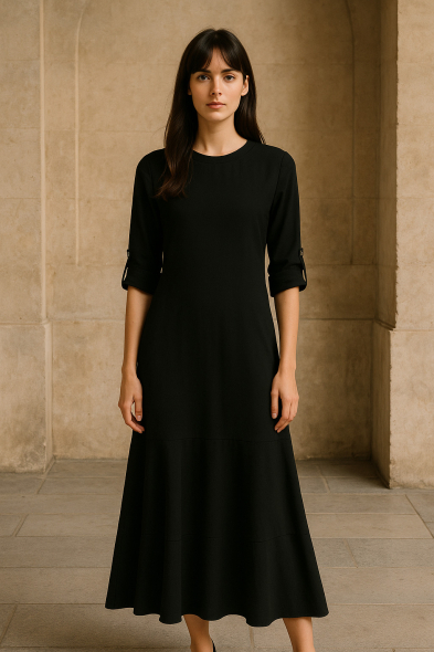 ROBE À MANCHES RETROUSSÉES