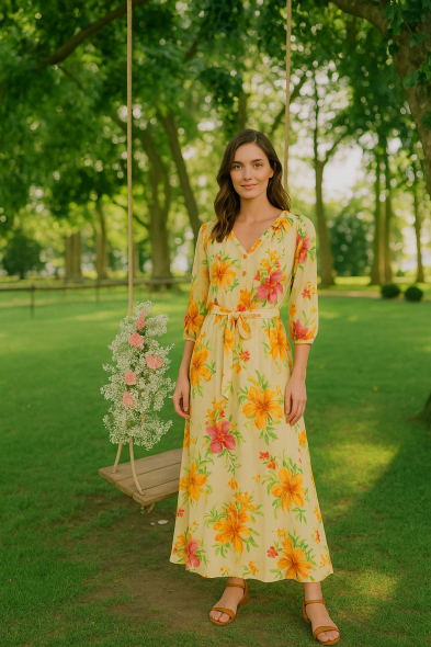 ROBE MI-LONGUE IMPRIMÉE