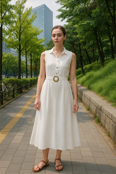 ROBE CEINTURE BRODÉE