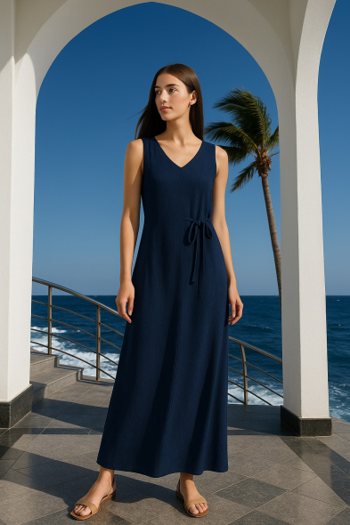 ROBE LONGUE CEINTURÉE