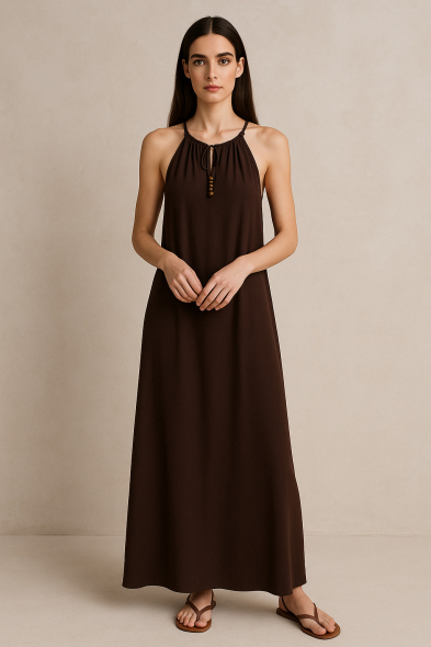 ROBE LONGUE À BRETELLES