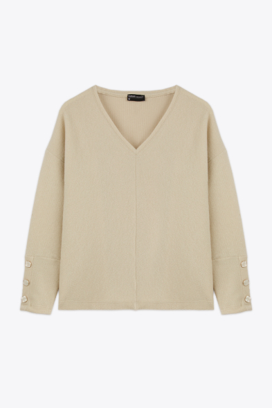 TOP EN MAILLE AVEC BOUTONS