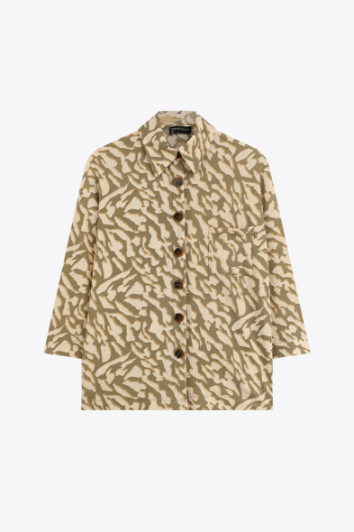 CHEMISE ABSTRACT KAKI