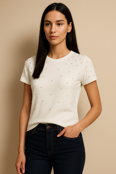 T-SHIRT À PERLES