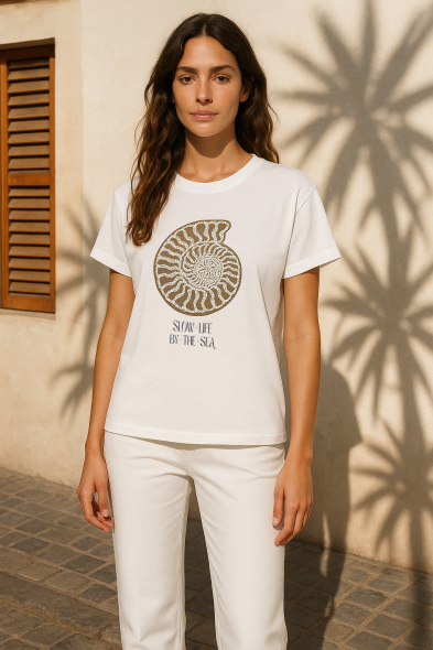T-SHIRT MOTIF COQUILLAGE