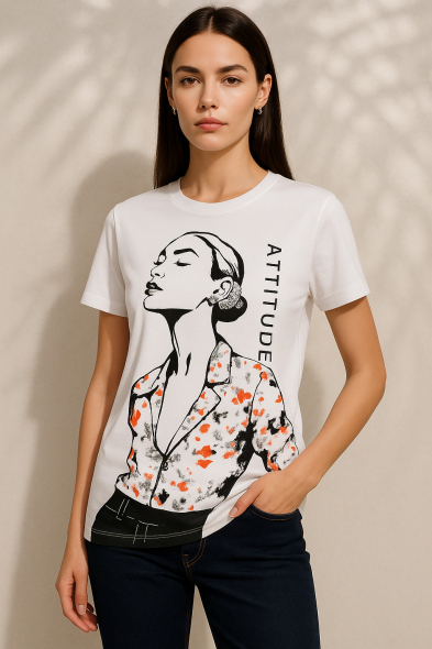 T-SHIRT IMPRIMÉ À BIJOUX