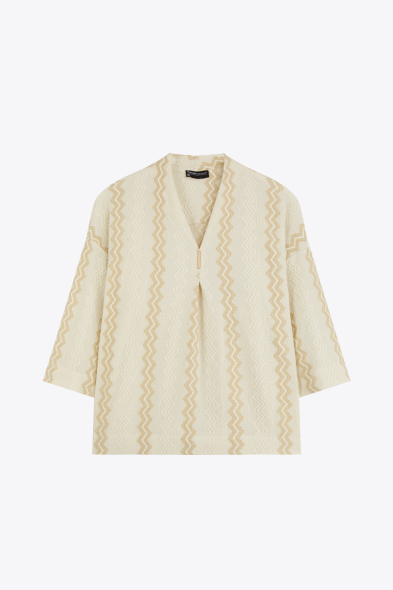 BLOUSE À MOTIF ZIGZAG
