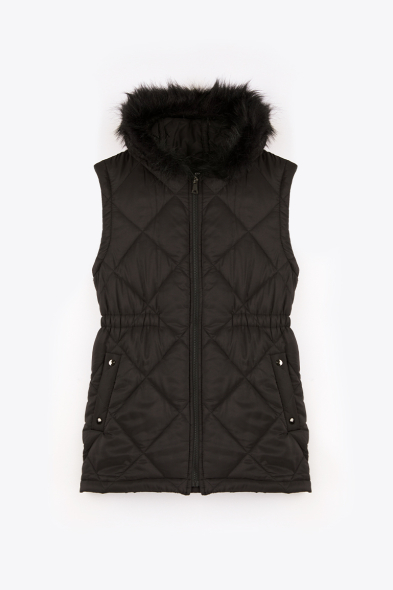 GILET MATELASSÉ À CAPUCHE