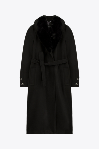 MANTEAU À COL EN FOURRURE