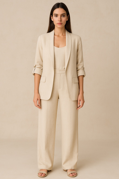 PANTALON DROIT CHINÉ