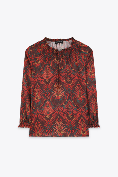 BLOUSE SATINÉE IMPRIMÉE