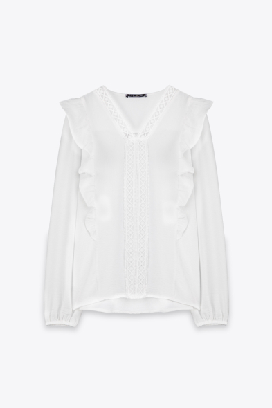 BLOUSE À VOLANTS