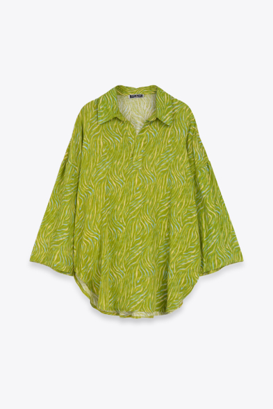 BLOUSE COL CHEMISE IMPRIMÉE