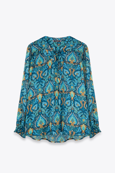 BLOUSE SATINÉE IMPRIMÉE