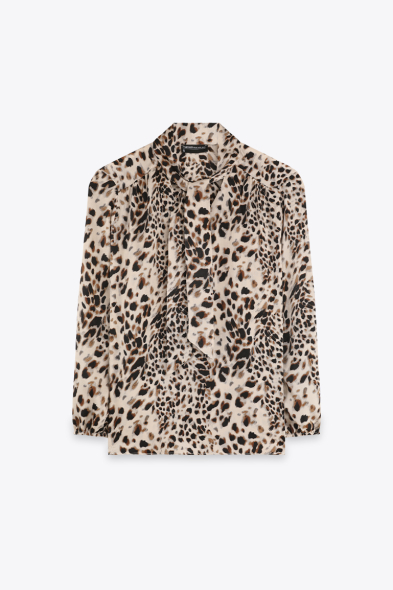 BLOUSE IMPRIMÉE À CRAVATE