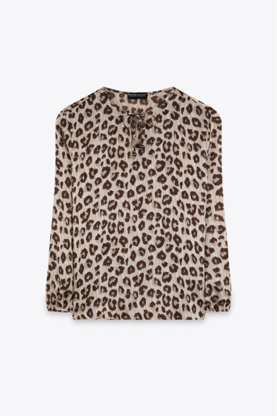 BLOUSE SATINÉE IMPRIMÉE
