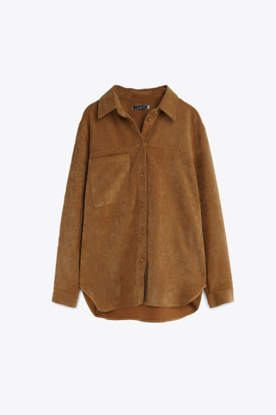 SUR CHEMISE EN VELOURS COTELÉ
