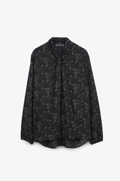 Chemise imprimée à col cravate