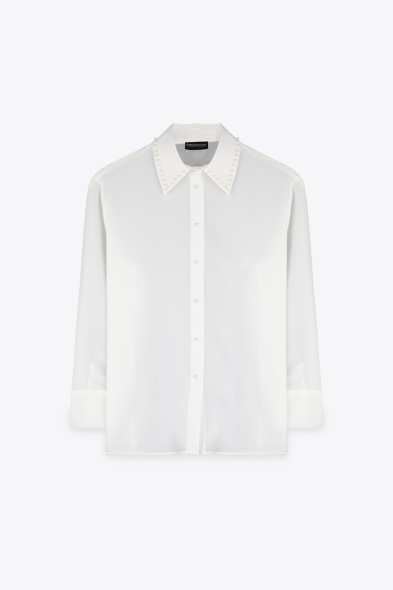 CHEMISE BLANCHE À PERLES