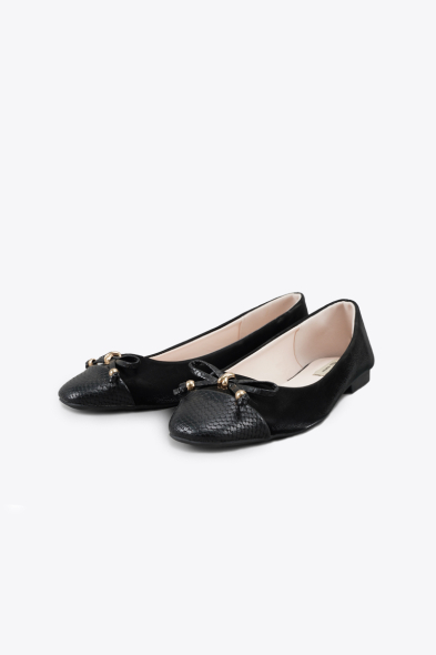 Ballerines bi-matière à noeud