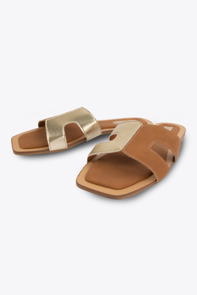 SANDALES PLATES BICOLOR