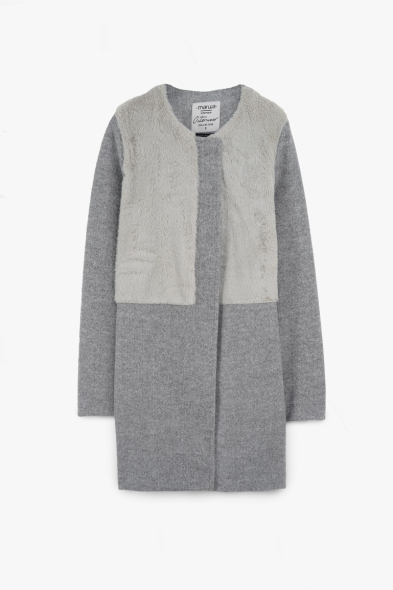 MANTEAU DOUX À FOURRURE
