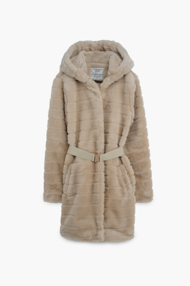 MANTEAU FOURRURE AVEC CEINTURE