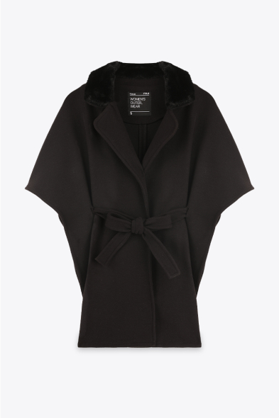 MANTEAU CAPE AVEC FOURRURE