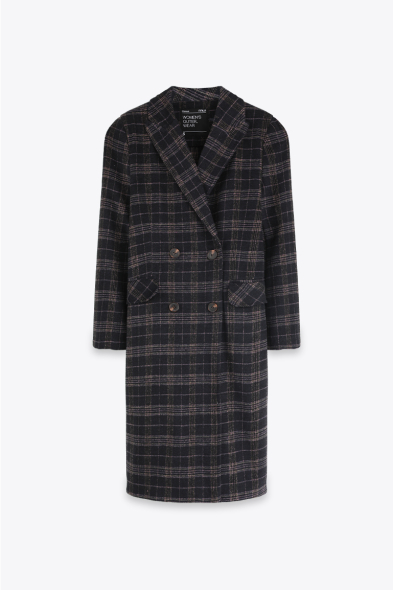 MANTEAU CROISÉ À CARREAUX