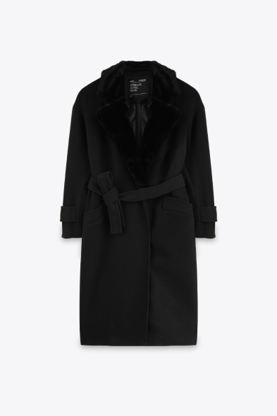 MANTEAU DOUX À FOURRURE