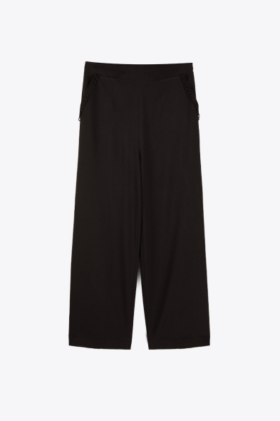 PANTALON CROP À DENTELLE