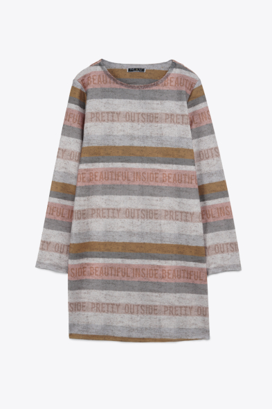Robe imprimée avec col fantaisie