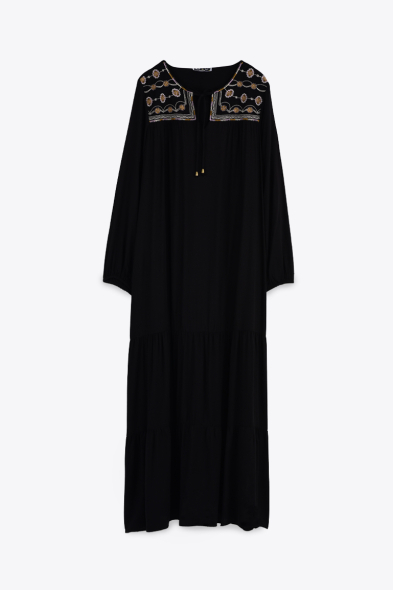 Robe longue bimatière