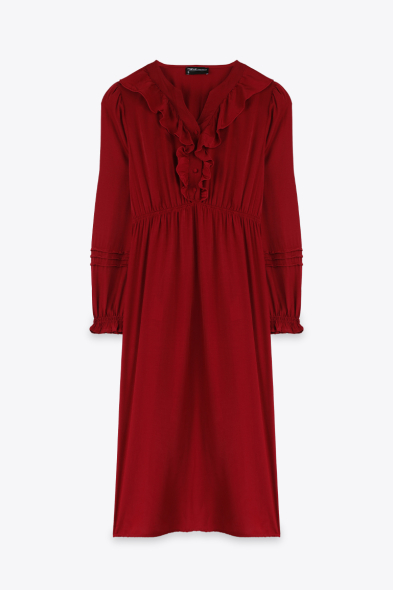 ROBE LONGUE À VOLANTS 