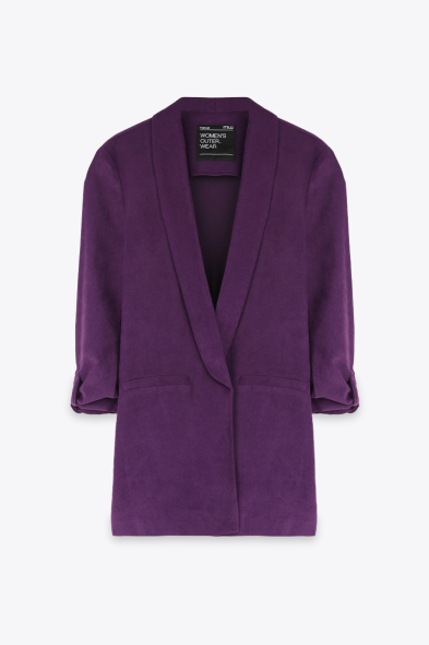 BLAZER À REVERS EFFET SUÉDINE