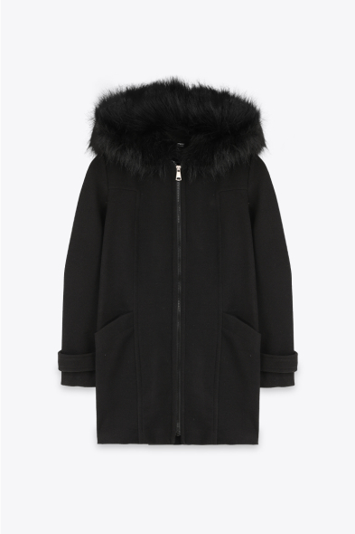 MANTEAU DOUX À FOURRURE