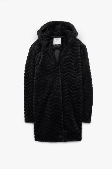 MANTEAU EN FOURRURE ZIG ZAG