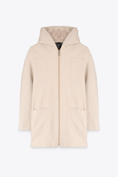 MANTEAU DOUX À FOURRURE ET CAPUCHE